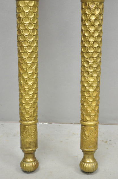 Vintage Italian Regency Neoclassical Large Brass Lion Sconce Door Handles Pair