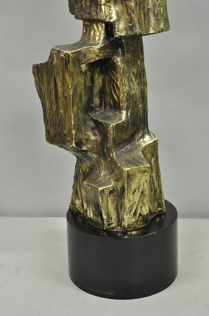 Vintage Richard Barr for Laurel Brutalist Mid Century Modern Metal Table Lamp