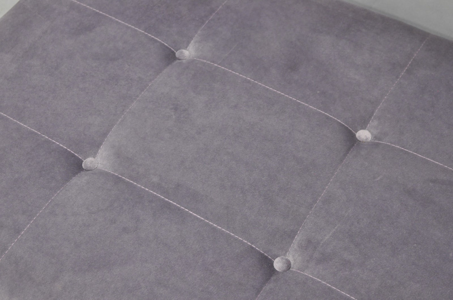 Contemporary Modern Brushed Chrome Frame X-Form Purple Tufted Bench Ottoman