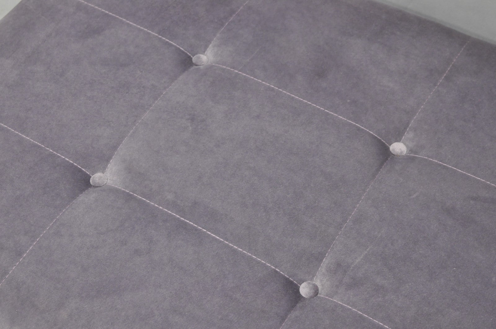 Contemporary Modern Brushed Chrome Frame X-Form Purple Tufted Bench Ottoman