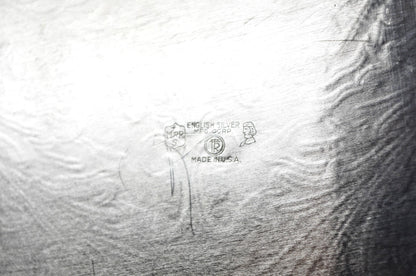 Vintage English Silver Mfg. Silver Plated Ornate Square Bar Serving Platter Tray