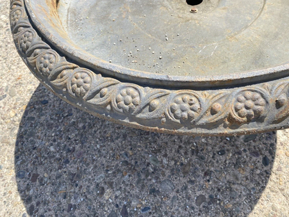 Cast Iron Low and Wide 34" Round French Style Outdoor Garden Planter