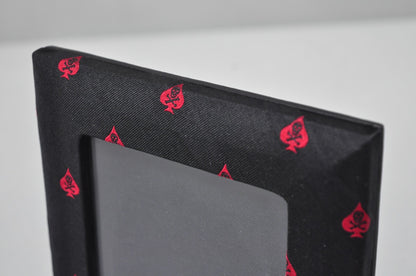 Ralph Lauren Ealing Skull and Spade Black & Red Fabric 4x4 Photo Picture Frame
