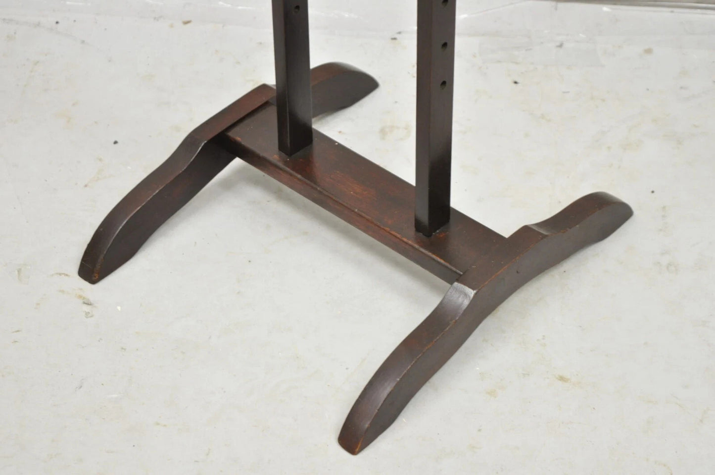 Antique American Primitive Mahogany Handmade Wool Winder Spool Thread Stand