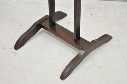 Antique American Primitive Mahogany Handmade Wool Winder Spool Thread Stand