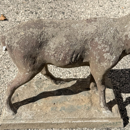 Vintage French Standing Deer Small 19" Cement Concrete Stone Garden Statue