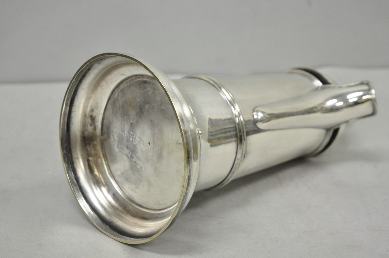 Antique English Regency Silver Plated Flagon Pitcher w/ Heart Handle