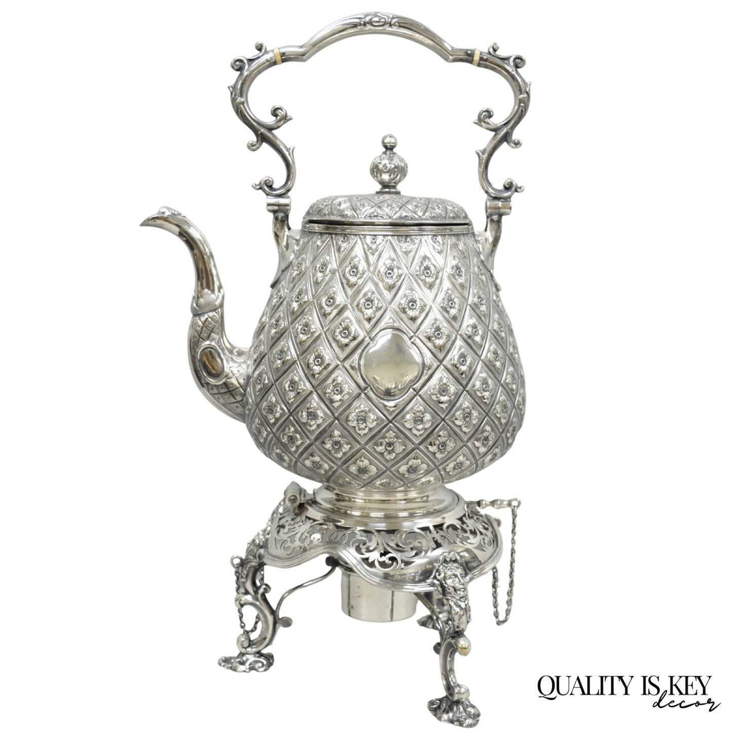 Hawksworth Eyre & Co Victorian Silver Plated "Pineapple" Figural Tipping Tea Pot