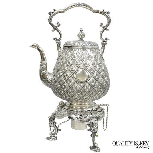 Hawksworth Eyre & Co Victorian Silver Plated "Pineapple" Figural Tipping Tea Pot