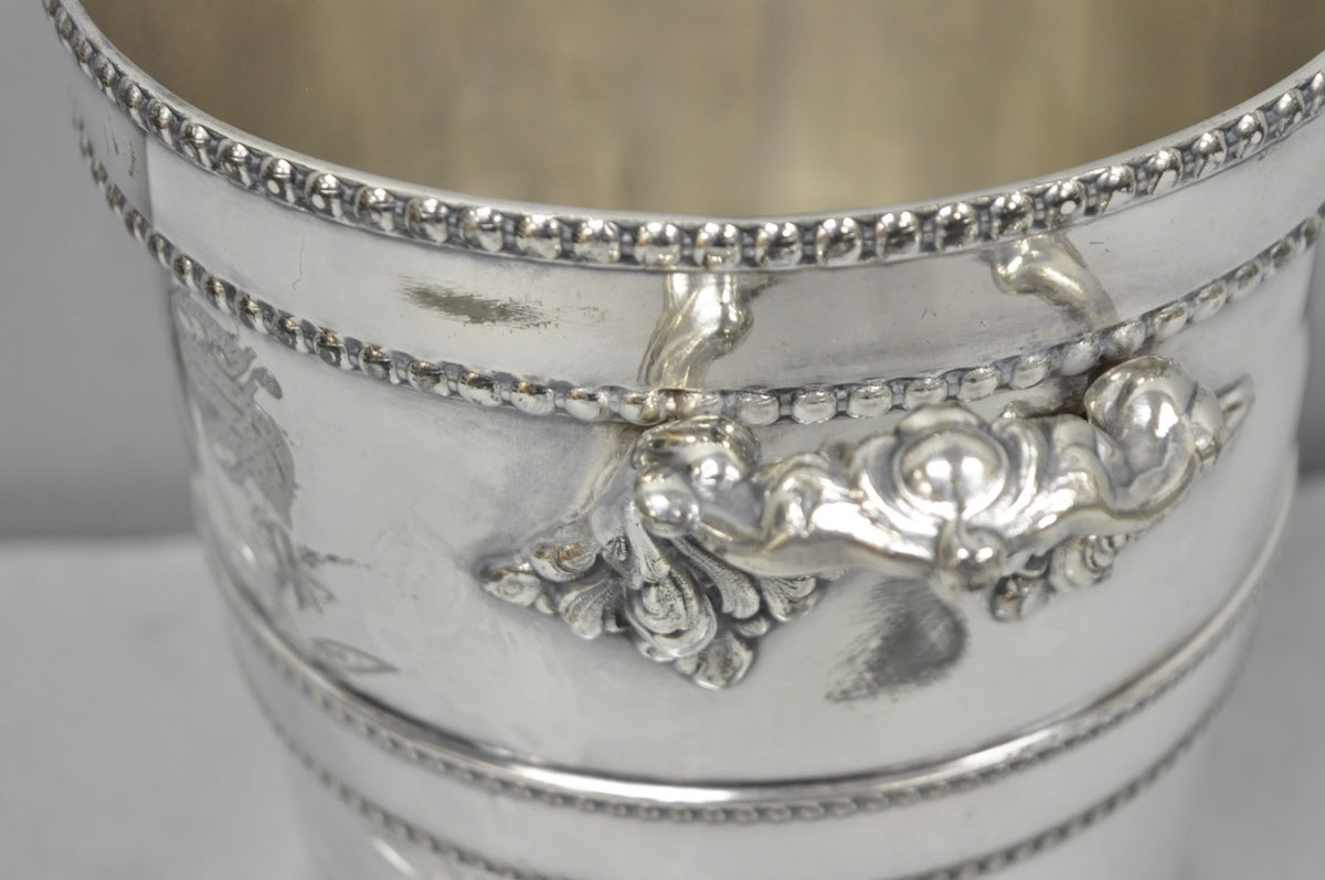Victorian Henry Hicks Silver Plated S Monogram Champagne Chiller Wine Ice Bucket