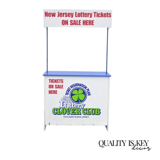 New Jersey Lottery Tickets Lottery Clover Club Advertisement Stand Kiosk Counter