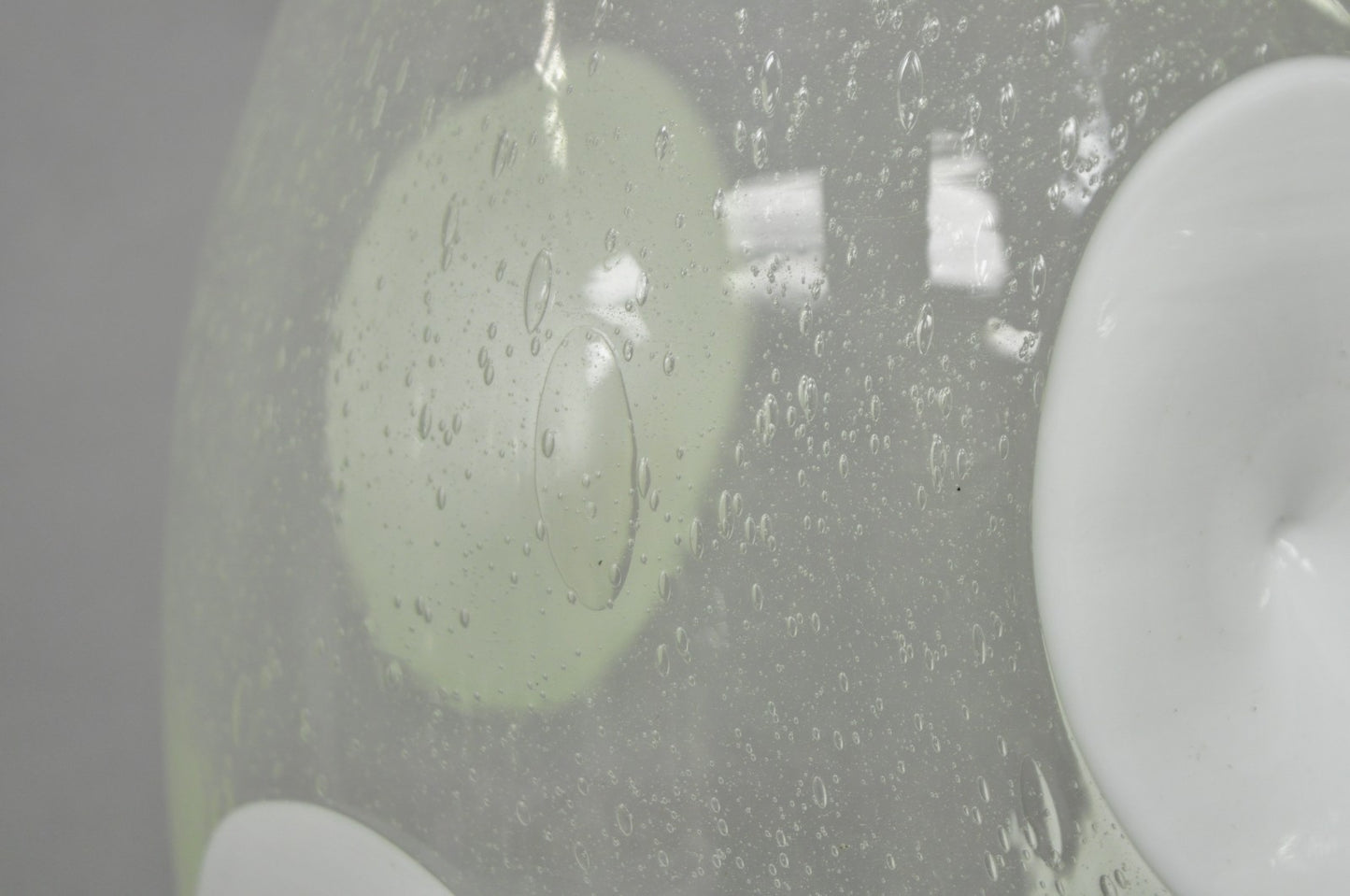 Vintage Mid Century Italian Modern Pulegoso Bubble Glass White Dimple 14" Vase