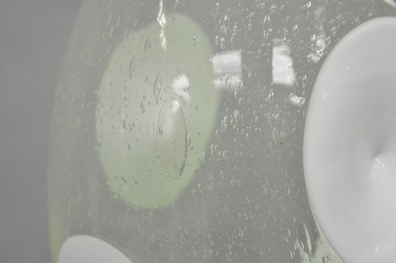 Vintage Mid Century Italian Modern Pulegoso Bubble Glass White Dimple 14" Vase