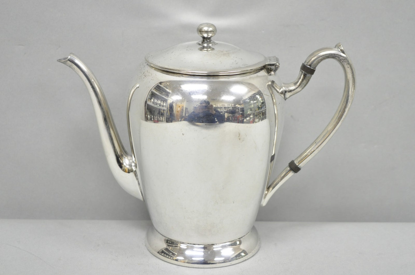 Vintage Abraham & Straus Victorian Silver Plated Bulbous Coffee Pot Teapot