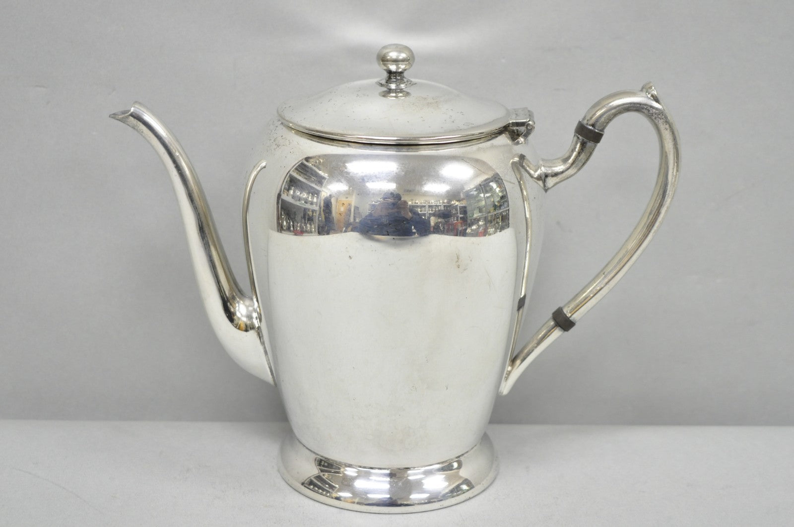 Vintage Abraham & Straus Victorian Silver Plated Bulbous Coffee Pot Teapot