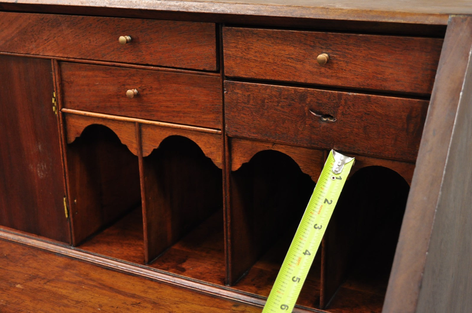 Antique 19th C. Chippendale George III Mahogany Slant Front Secretary Desk