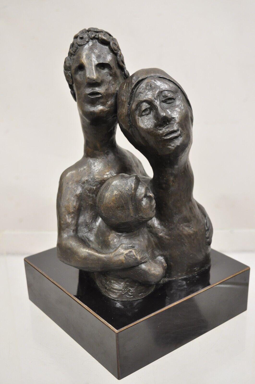 Sheryl C. Benjamin "The Family" Modern Abstract Cast Bronze Figure Sculpture