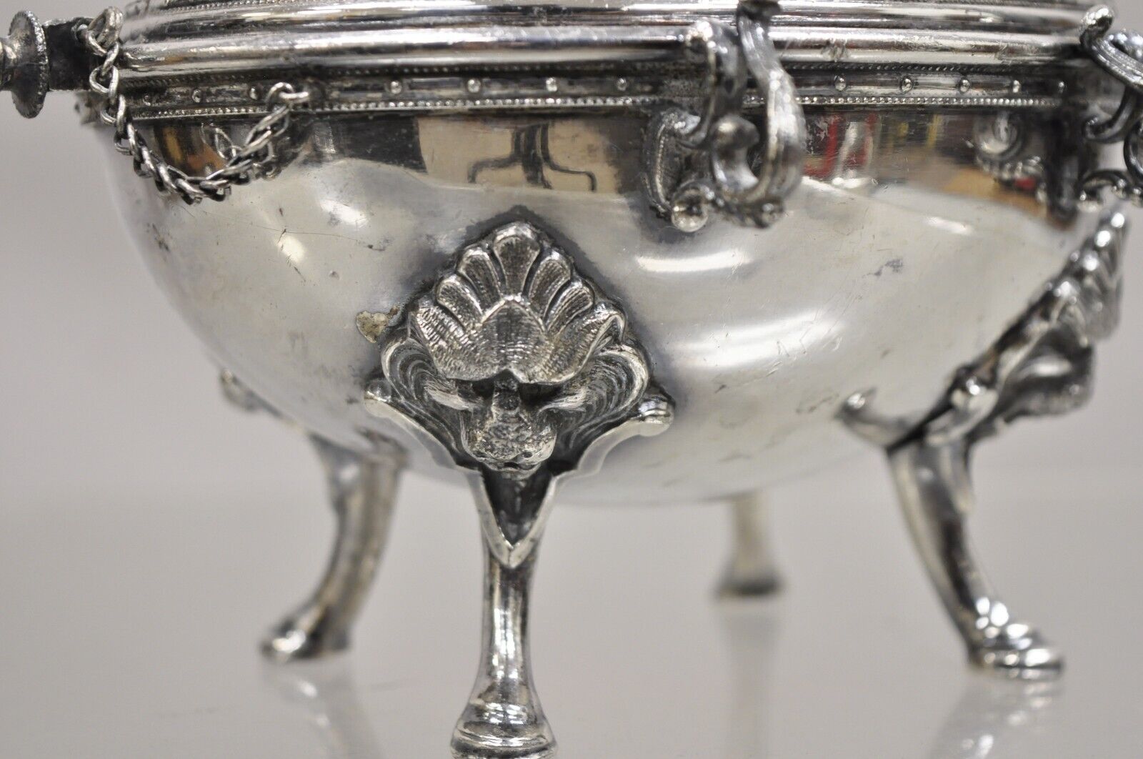 Antique English Edwardian Small Silver Plated Revolving Lid Butter Dish Server