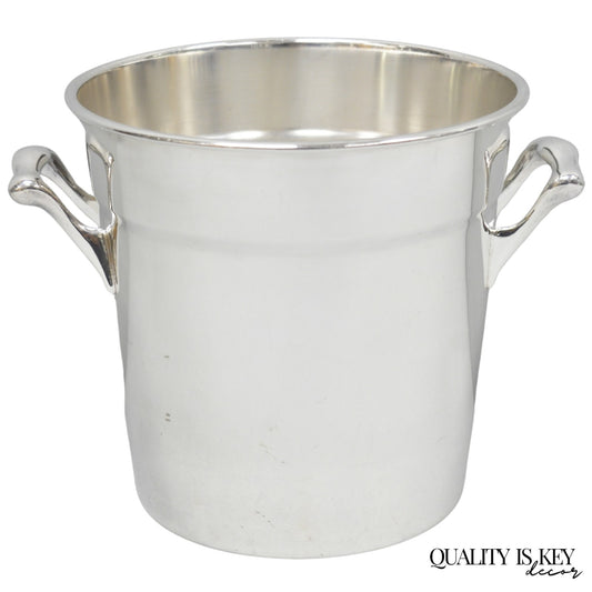 Vintage Crescent Mid Century Modern Silver Plated Champagne Chiller Ice Bucket