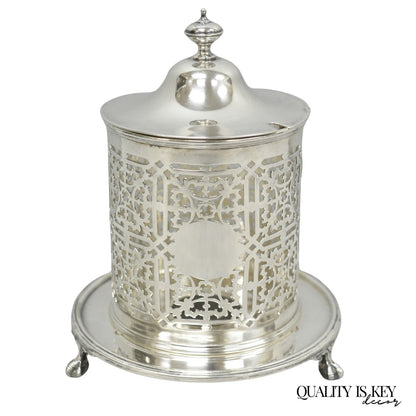 Antique Mappin & Webb Victorian Silver Plated Reticulated Covered Jelly Jar
