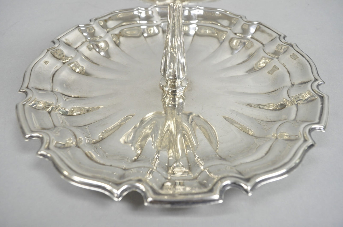 Towle Victorian Silver Plated 2 Tier Scalloped Pastry Serving Display Platter