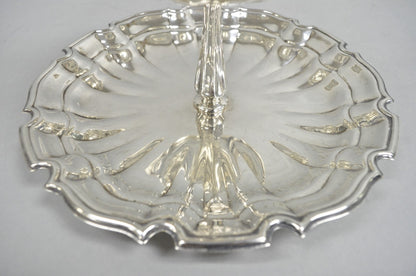 Towle Victorian Silver Plated 2 Tier Scalloped Pastry Serving Display Platter