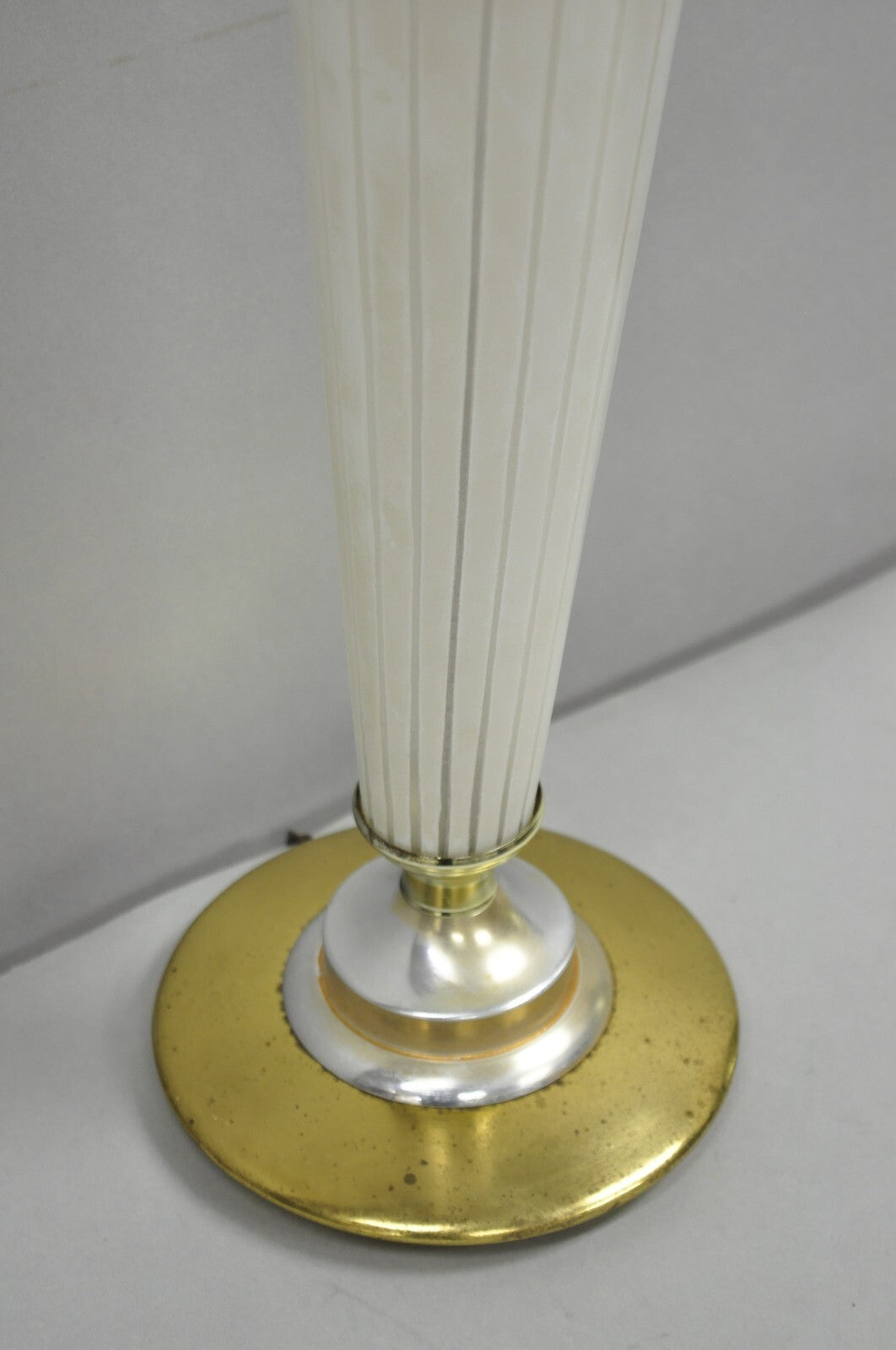 Vintage Italian Mid Century Modern Tapered Glass Art Deco Table Lamp