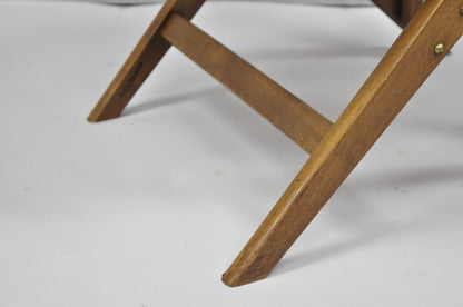 Vintage Mid Century Italian Style Modern Beech Wood Clothing Valet Chair Seat, B