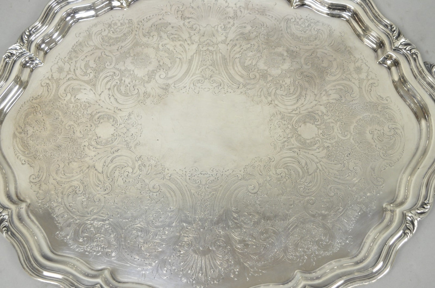 Antique Reed & Barton Winthrop Silver Plated Victorian Bar Serving Platter Tray