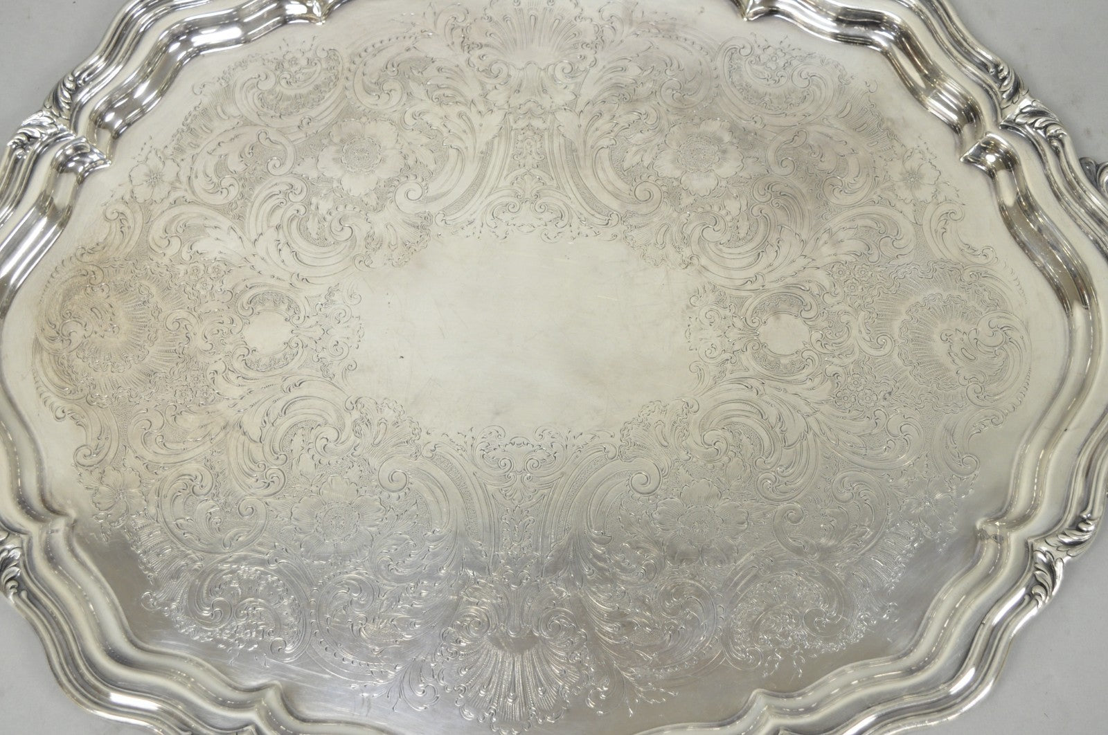 Antique Reed & Barton Winthrop Silver Plated Victorian Bar Serving Platter Tray