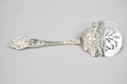 Antique Art Nouveau Sterling Silver Tomato Server with Floral Repousse