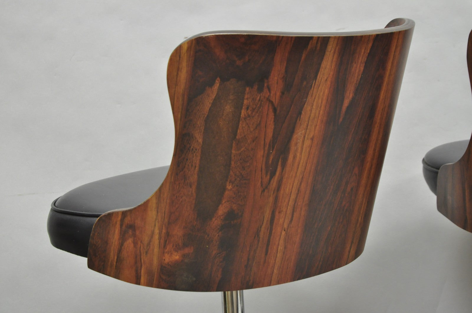 Vintage Daystrom Mid Century Modern Faux Rosewood Laminate Barstools - Set of 4