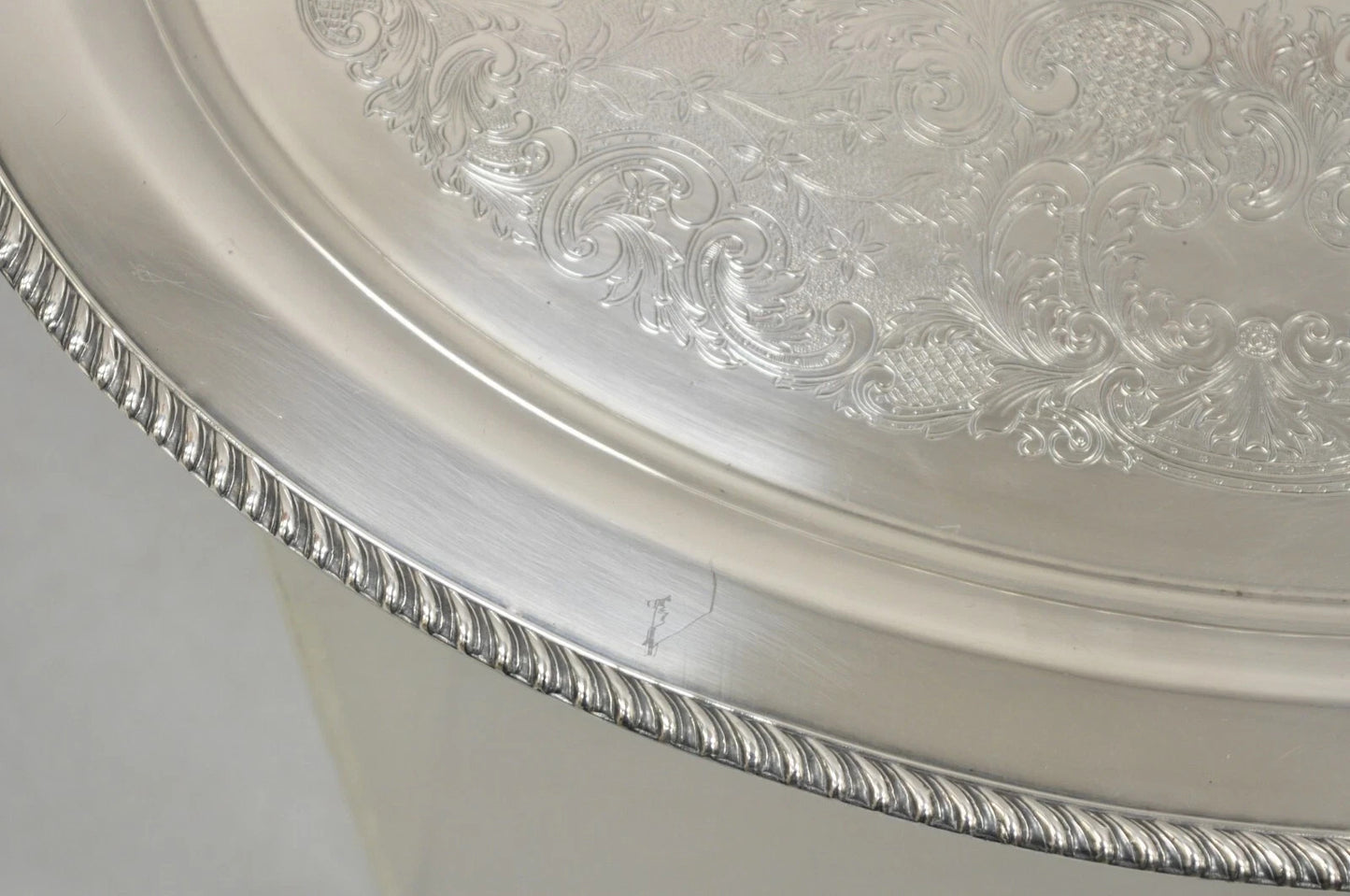 Vintage English Victorian Oval Silver Plated Serving Platter Tray by Victoria