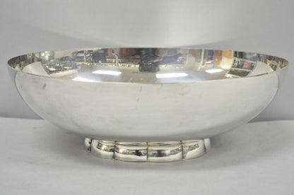 Vintage Poole 811 Modern Silver Plated Scalloped Footed Oval Serving Fruit Bowl