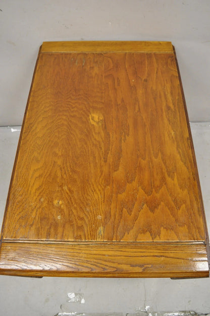 Vintage Mid Century Modern Klismos Saber Leg Oak Wood Drop Leaf Dining Table