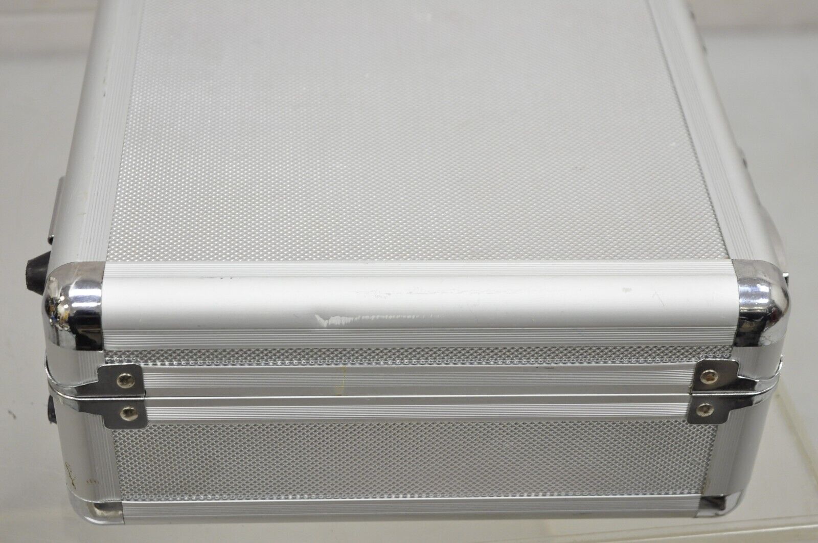 Modern Silver Aluminum Metal 15" Carrying Case Storage Box