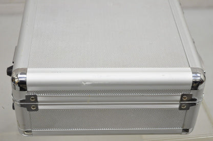 Modern Silver Aluminum Metal 15" Carrying Case Storage Box