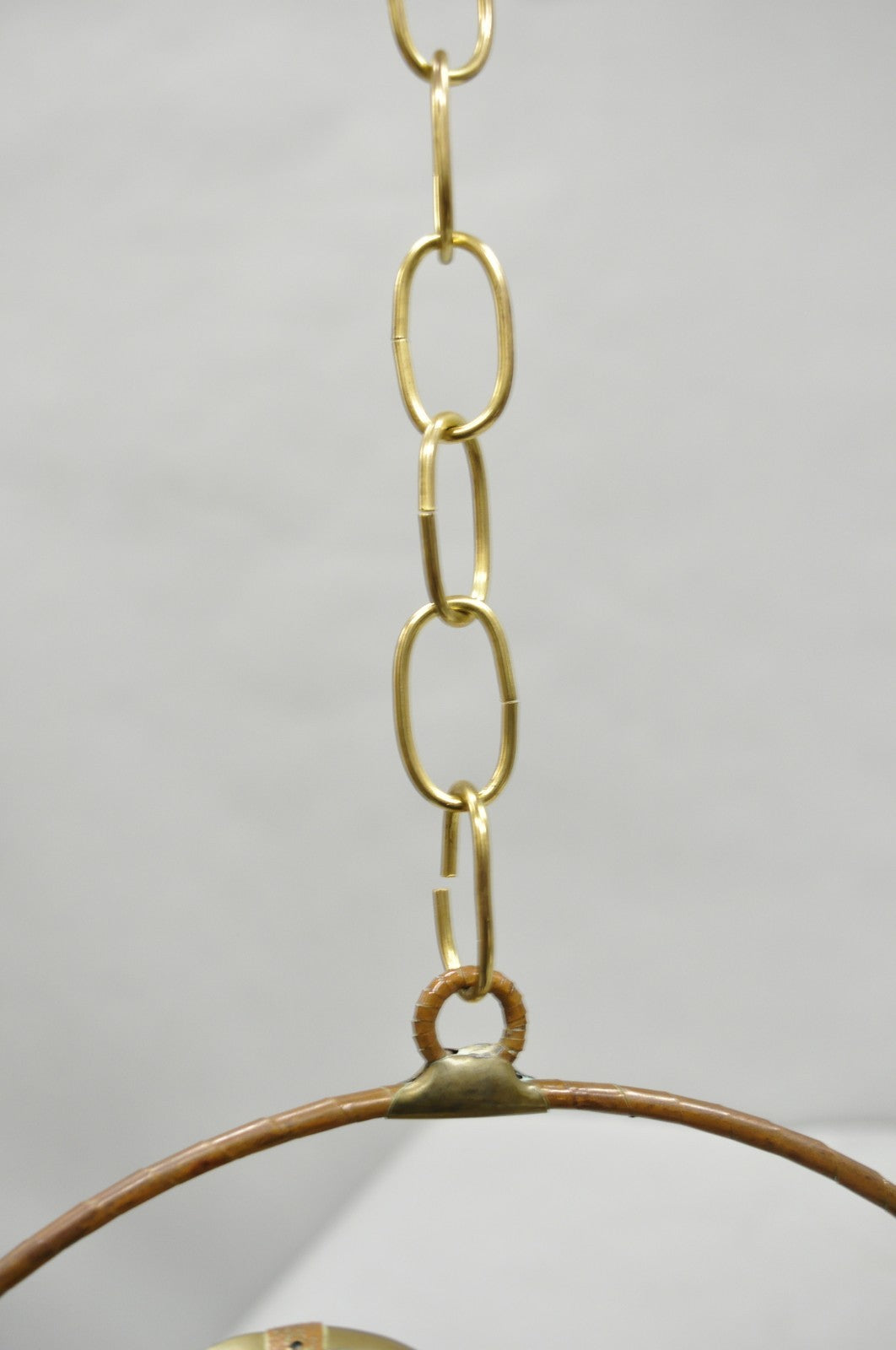 Vintage Sergio Bustamante Style Brass & Copper Parrot Swing Hanging Sculpture