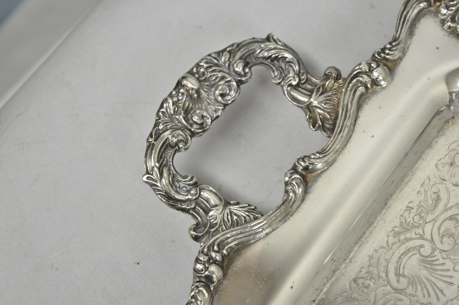 Vintage Victorian Silver Plated Narrow Twin Handle Bar Serving Platter Tray