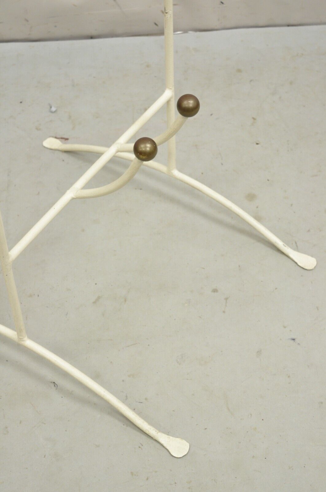 Vintage Mid Century Italian Modern Wrought Iron & Brass Clothing Valet