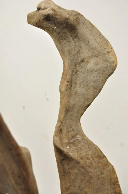 Vintage Abstract Sculpted Wood Sculptural Free Form Table Sculpture Statue
