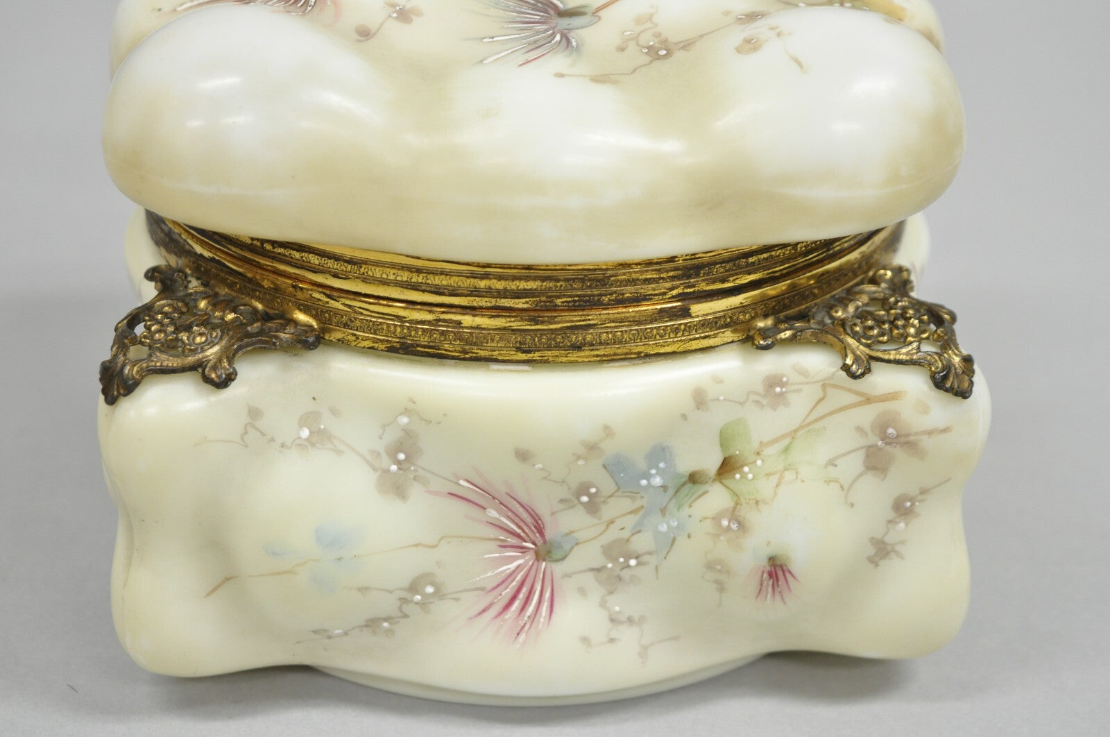 Antique Victorian C.F. Monroe Wavecrest Art Nouveau Cigars Humidor Glass Jar Box