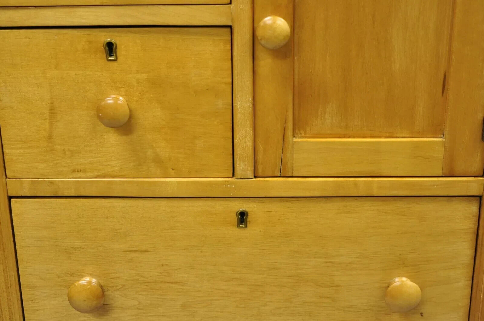 Antique Colonial Maple Wood Tall Lingerie Chest Washstand Bedroom Dresser
