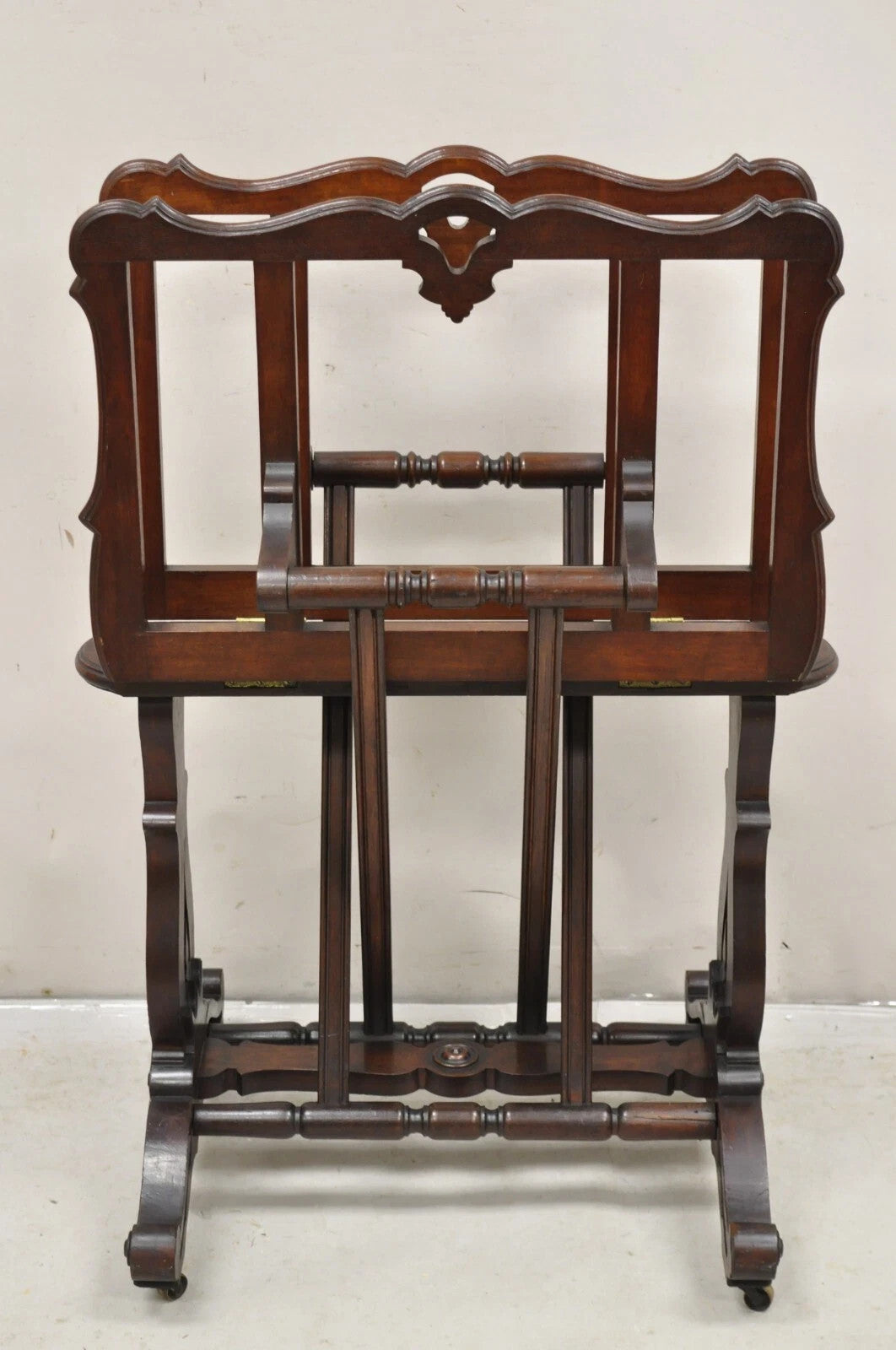 Antique American Victorian Carved Black Walnut Adjustable Folio Print Stand