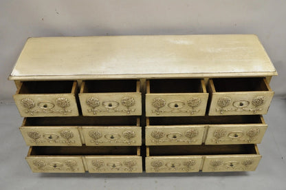 Vintage French Country Provincial Cream Distress Painted Dresser by Roundtree
