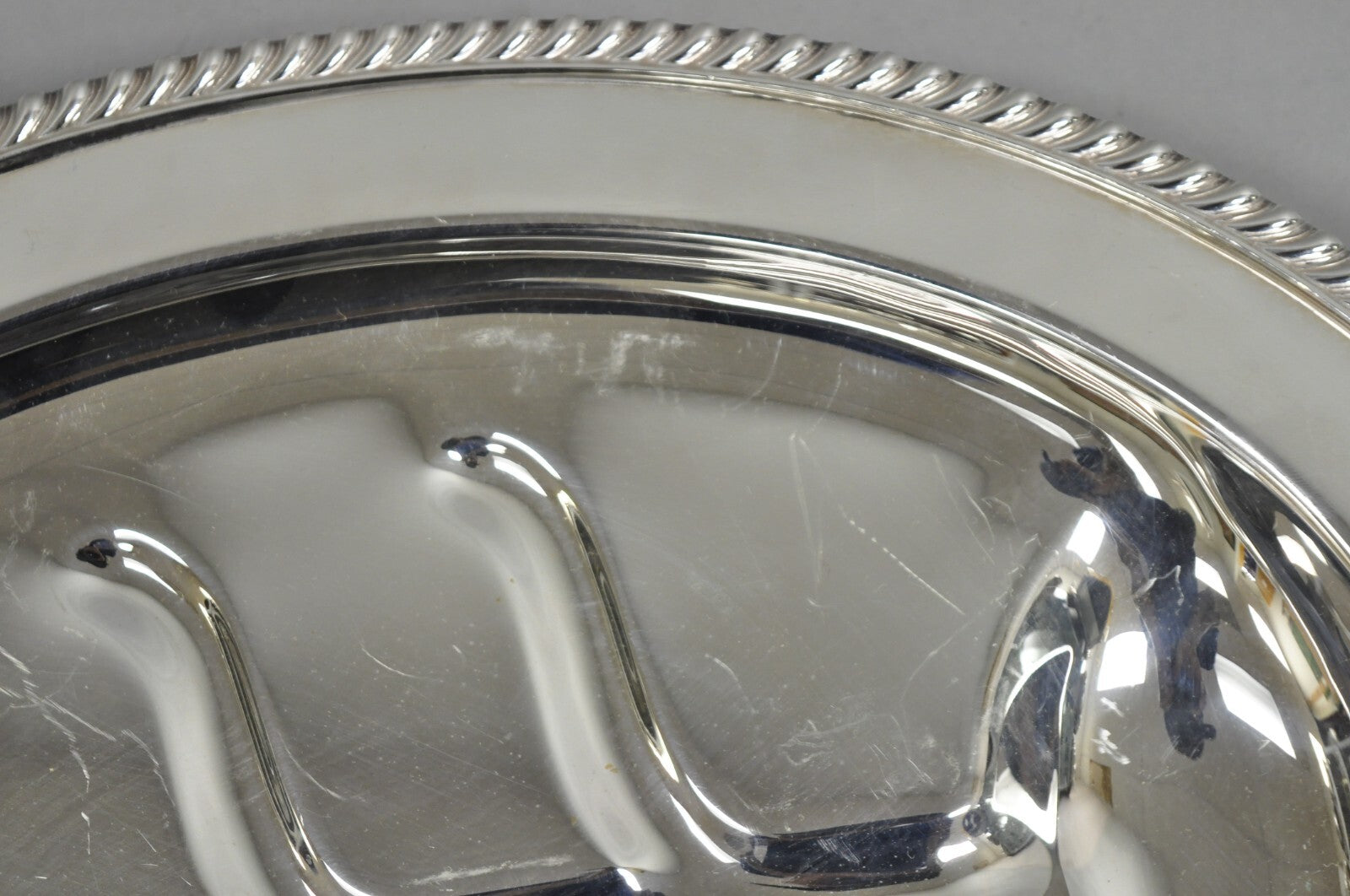 Vintage Sheffield Victorian Silver Plated Meat Cutlery Oval Serving Platter Tray