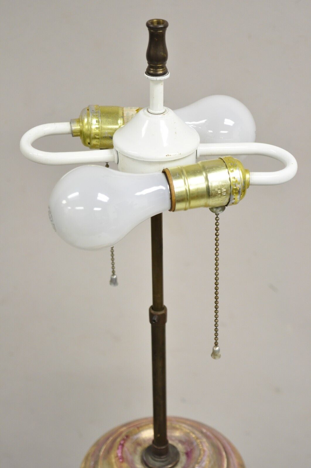 Vintage Italian Hollywood Regency Pink & Gold Ceramic Table Lamp by Brach Allen