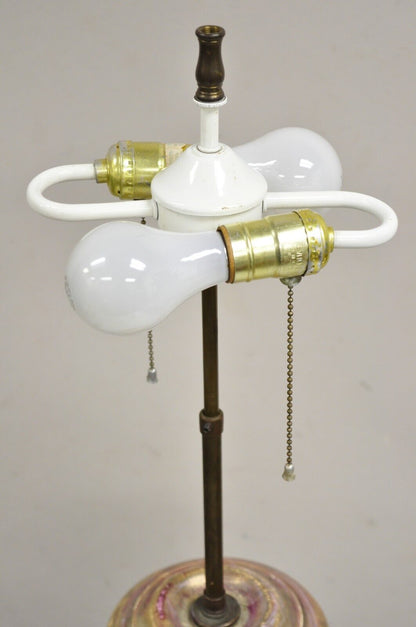 Vintage Italian Hollywood Regency Pink & Gold Ceramic Table Lamp by Brach Allen