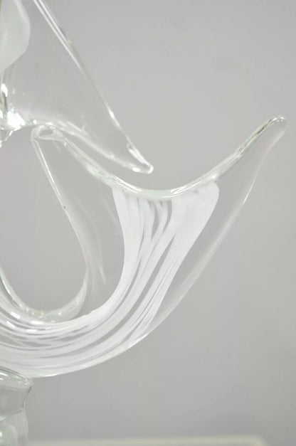 Vintage Vetri Murano Crystal Glass 9" Italian Dolphin Fish Figure Sculpture