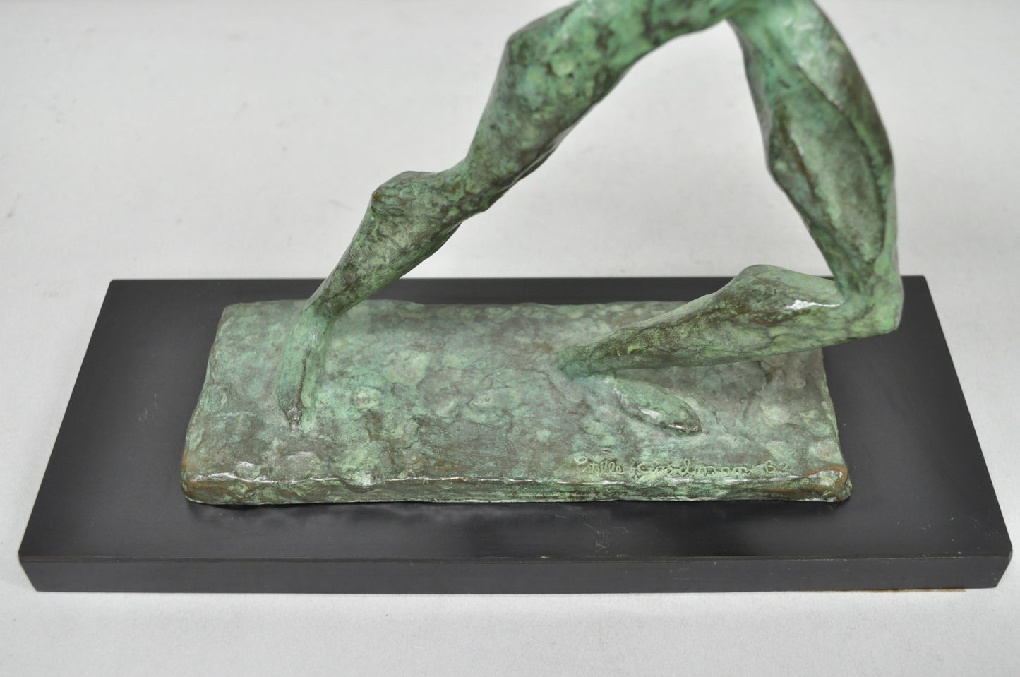 Estelle Goodman Brutalist Mid Century Modern Bronze Dancing Man Sculpture